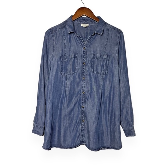 J. Jill Denim Button Down Shirt - Picture 1 of 9